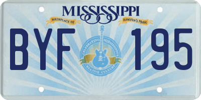 MS license plate BYF195