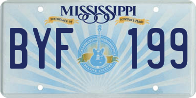 MS license plate BYF199