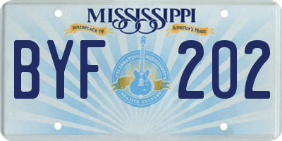 MS license plate BYF202