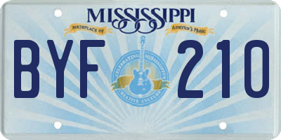 MS license plate BYF210