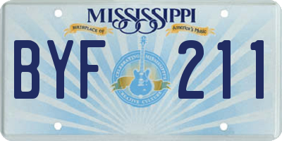 MS license plate BYF211