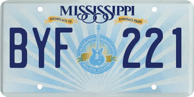 MS license plate BYF221