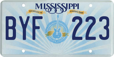 MS license plate BYF223
