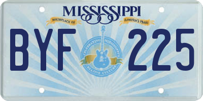 MS license plate BYF225