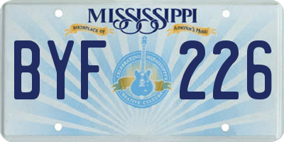 MS license plate BYF226