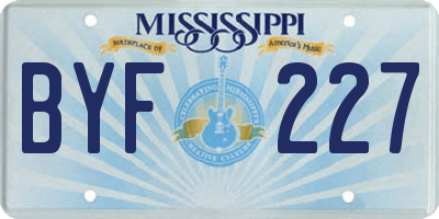 MS license plate BYF227