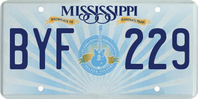 MS license plate BYF229