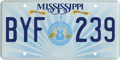 MS license plate BYF239