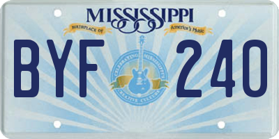 MS license plate BYF240