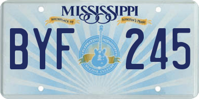 MS license plate BYF245