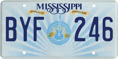 MS license plate BYF246