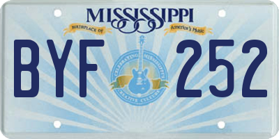 MS license plate BYF252