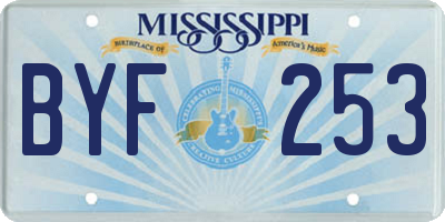 MS license plate BYF253