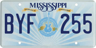 MS license plate BYF255