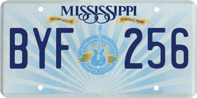 MS license plate BYF256