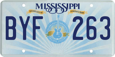 MS license plate BYF263
