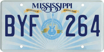 MS license plate BYF264