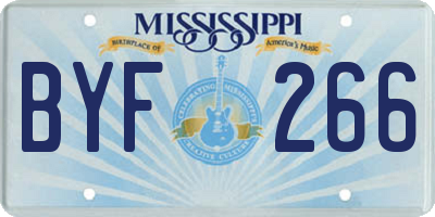 MS license plate BYF266