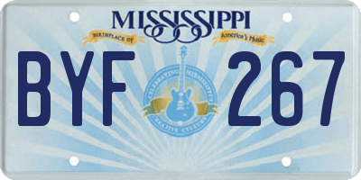 MS license plate BYF267