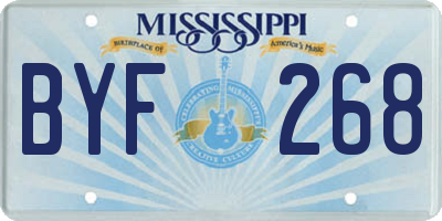 MS license plate BYF268