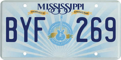 MS license plate BYF269