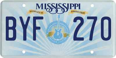 MS license plate BYF270