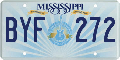 MS license plate BYF272