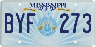MS license plate BYF273