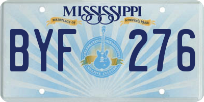 MS license plate BYF276