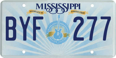 MS license plate BYF277