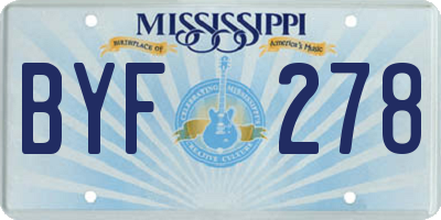 MS license plate BYF278