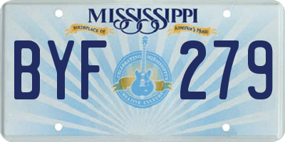 MS license plate BYF279