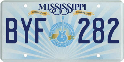 MS license plate BYF282