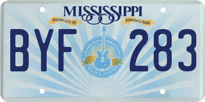 MS license plate BYF283