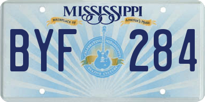 MS license plate BYF284