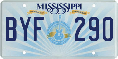 MS license plate BYF290