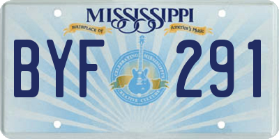 MS license plate BYF291