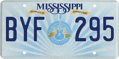 MS license plate BYF295