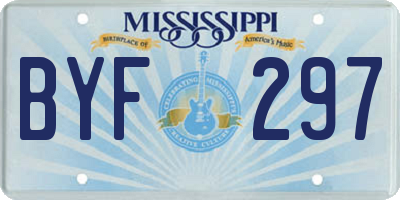 MS license plate BYF297