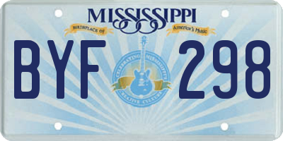 MS license plate BYF298