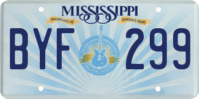 MS license plate BYF299