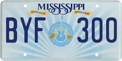 MS license plate BYF300
