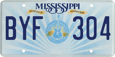 MS license plate BYF304