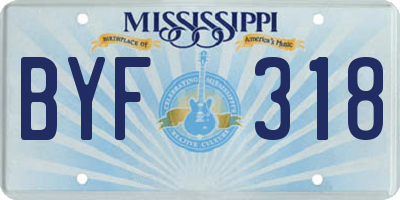 MS license plate BYF318