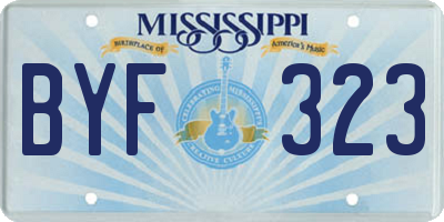 MS license plate BYF323