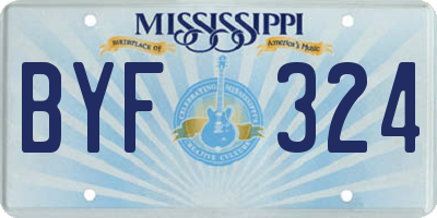 MS license plate BYF324