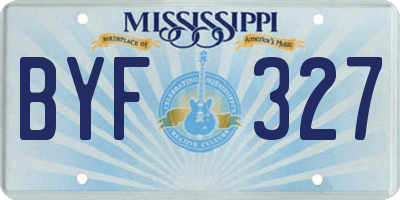 MS license plate BYF327
