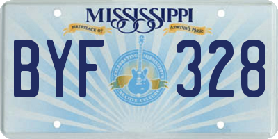 MS license plate BYF328