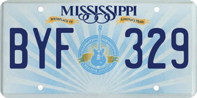 MS license plate BYF329
