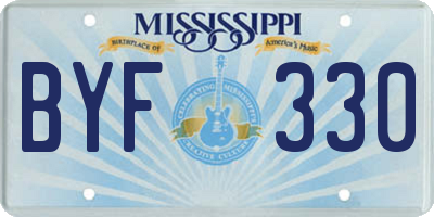 MS license plate BYF330